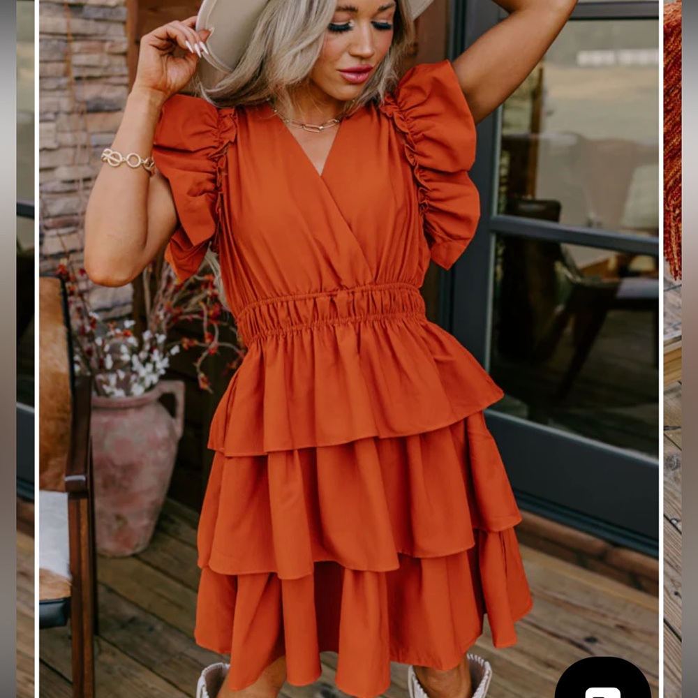 Entro Women's Rust Orange Dress Size M - Picture 1 of 6